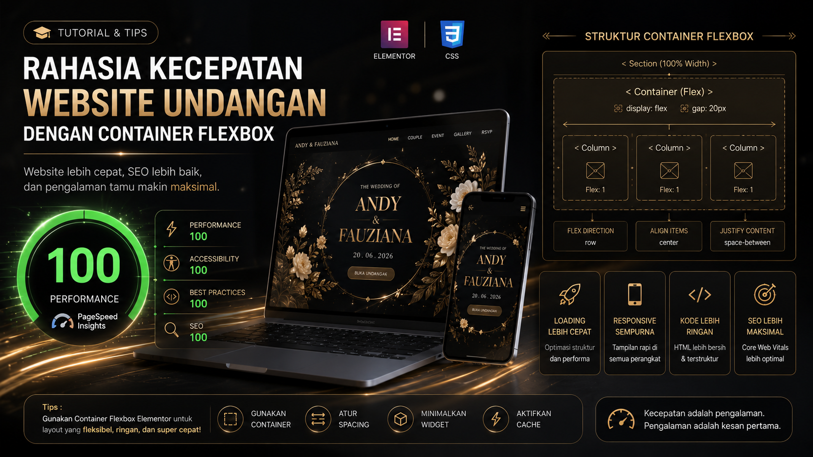 Rahasia Bikin Website Undangan Super Cepat dengan Flexbox Container & Elementor